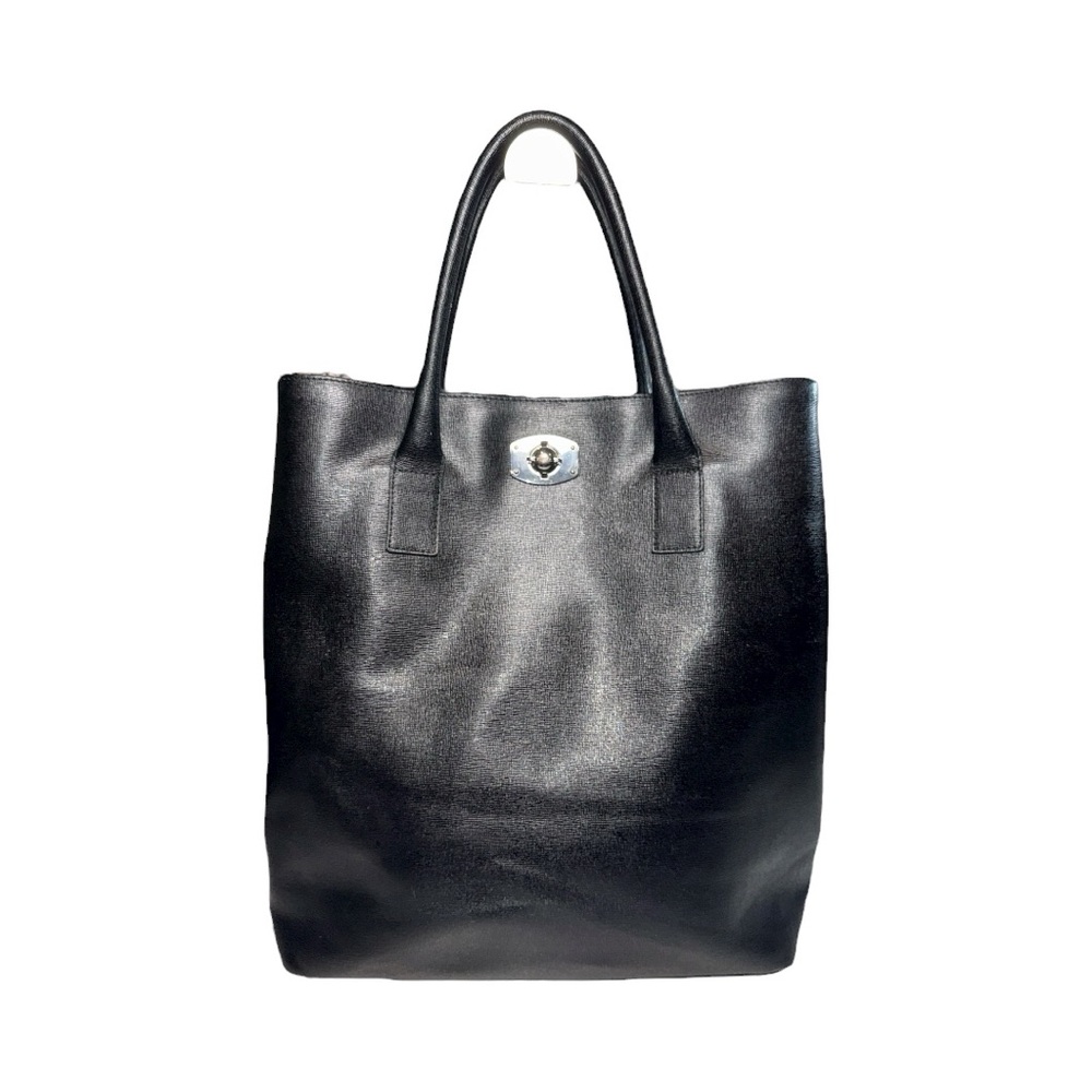 FURLA Oversized Black Leather Tote | Italian Saffiano Style| Large Work Carryall